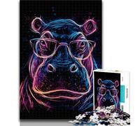 Adult Jigsaw Fantasy Hippo Jigsaws 1000 Pieces for Teenagers,Stress Reliever Difficult Challenge Enhance Love between Couples 50x75cm