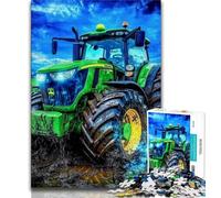 Adult Jigsaw Farm Implement Tractor Jigsaws 1000 Pieces for Teenagers,Stress Reliever Difficult Challenge Enhance Love between Couples (26x38cm)