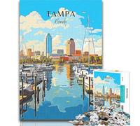 Adult Jigsaw Florida Tampa Travel 1000 Piece Jigsaw Puzzles for Teenagers Gifts,Educational Game Challenge Toy for Women And Men 75x50cm