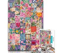 Adult Jigsaw Flower Collage 1000 Pieces Jigsaw Puzzles for Adults And Teens,Train Your Brain And Hands Gifts for Friends And Family 50x75cm
