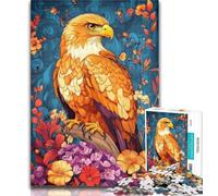 Adult Jigsaw Flower Eagle 1000 Piece Jigsaw Puzzle for Adults And Teenagers,for Educational Game Challenge Toy Artists Collection, Fine Art 50x75cm