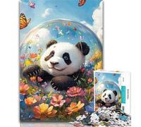 Adult Jigsaw Flower Panda Jigsaw Puzzles for Teenagers 1000 Piece,Educational Game for Birthday, Chrismas for And 14 Years Old 26x38cm