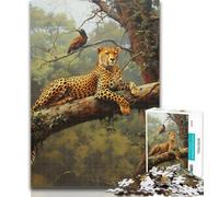 Adult Jigsaw Forest Jungle Deer Cheetah Puzzles for Adults Teens 1000 Pieces,Wall Decoration Unique Birthday And Xmas Gifts Suitable for And 14 50x75cm