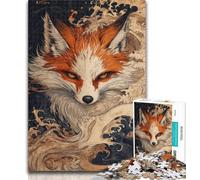 Adult Jigsaw Fox God 1000 Piece Jigsaw Puzzle for Adults And Teenagers,with Matching Poster And Trivia Sheet for Age 14 26x38cm