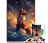 Adult Jigsaw Fox in The Clouds 1000 Pieces Jigsaw Puzzle For Adults Teens,Staycation Kill Time Enhance Love between Couples 26x38cm