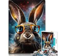 Adult Jigsaw Galaxies Rabbits Jigsaws 1000 Pieces for Teenagers,Stress Reliever Difficult Challenge Enhance Love between Couples 26x38cm