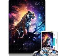 Adult Jigsaw Galaxies Tigers. 1000 Piece Jigsaw Puzzles for Adults,Interesting Stress Reduction Parent-child Interaction 26x38cm