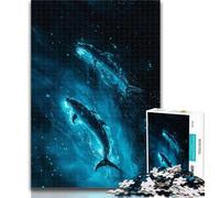 Adult Jigsaw Galaxy Dolphin 1000 Piece Jigsaw Puzzles for Adults Gifts,Educational Games Home Decoration Artists Collection, Fine Art 26x38cm