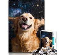 Adult Jigsaw Galaxy Golden Retriever 1000 Pieces Jigsaw Puzzles for Adults And Teens,Toy Intellectual Game Artists Collection, Fine Art 26x38cm