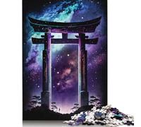 Adult Jigsaw Galaxy Japanese Torii Gate Jigsaw Puzzles 500 Piece Creative Wooden Puzzle Toys Decompression Games Gifts 500pcs (52x38cm)