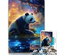 Adult Jigsaw Galaxy Panda 1000 Piece Jigsaw Puzzles for Adults,Interesting Stress Reduction Parent-child Interaction 50x75cm