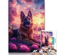 Adult Jigsaw German Shepherd Jigsaws 1000 Pieces for Adults,with Fully Interlocking Randomly Shaped Pieces for And 14 Years Old (26x38cm)