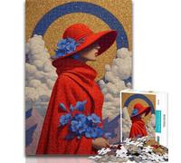 Adult Jigsaw Girl Oil Painting Jigsaw Puzzles 1000 Pieces for Adults Teens,with Fully Interlocking Randomly Shaped Pieces for And 14 Years Old 50x75cm