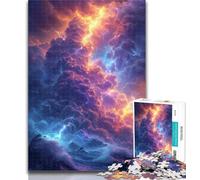 Adult Jigsaw Glowing Colourful Clouds 1000 Piece Jigsaw Puzzles for Adults Gifts,Educational Games Home Decoration Artists Collection, Fine Art 26x38cm