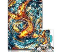 Adult Jigsaw Golden Carp 1000 Pieces Jigsaw Puzzles for Adults And Teens,Classic Educational Games Beautiful Decoration 50x75cm
