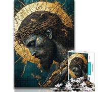 Adult Jigsaw Golden Fantasy Jesus 1000 Pieces Jigsaw Puzzle For Adults Teens,for Age 14+ Impossible Game Best Gift for Adults And Teenagers 50x75cm