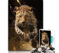 Adult Jigsaw Golden Leopard Jigsaw Puzzles for Teenagers 1000,Family Game Stress Reliever Difficult Challenge Secret Santa Gifts 26x38cm