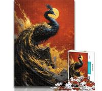 Adult Jigsaw Golden Peacock 1000 Piece Jigsaw Puzzle for Adults And Teenagers,Vibrant And Unique Design Relaxing & Challenging Puzzle Experience 50x75cm