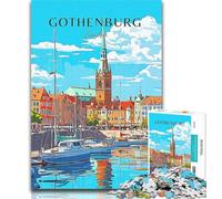 Adult Jigsaw Gothenburg Sweden Travel Jigsaw Puzzles for Adults 1000 Pieces,Vibrant And Unique Design Relaxing & Challenging Puzzle Experience 75x50cm