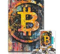 Adult Jigsaw Graffiti Bitcoin 1000 Piece Jigsaw Puzzles for Teenagers,Train Your Brain And Hands Birthday Present, Gifts 50x75cm
