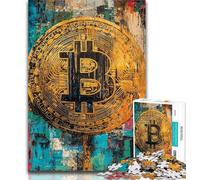 Adult Jigsaw Graffiti Bitcoin 1000 Piece Jigsaw Puzzles for Teenagers,Train Your Brain And Hands Birthday Present, Gifts 26x38cm