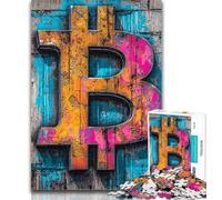 Adult Jigsaw Graffiti Bitcoin 1000 Piece Jigsaw Puzzles for Teenagers,Train Your Brain And Hands Birthday Present, Gifts 26x38cm