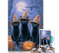 Adult Jigsaw Halloween Animals Jigsaw Puzzles for Teenagers 1000 Piece,Educational Game for Birthday, Chrismas for And 14 Years Old 50x75cm