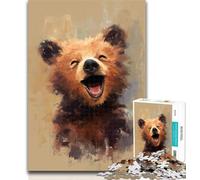 Adult Jigsaw Happy Bear 1000 Piece Jigsaw Puzzles for Adults,Interesting Stress Reduction Parent-child Interaction 50x75cm