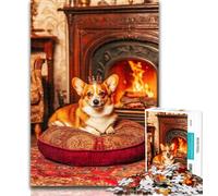 Adult Jigsaw Happy Corgi 1000 Piece Jigsaw Puzzles for Teenagers Gifts,Toys Educational Games Stress Relieving Enhance Love between Couples 50x75cm