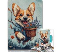 Adult Jigsaw Happy Corgi Jigsaw Puzzles for Adults 1000,Educational Games Home Decoration Deal As Gifts for The Whole Family 75x50cm