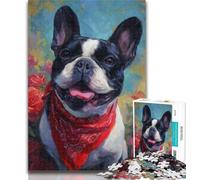 Adult Jigsaw Happy French Bulldog 1000 Pieces Jigsaw Puzzles for Adults And Teens,Classic Educational Games Beautiful Decoration 50x75cm