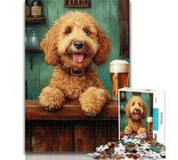 Adult Jigsaw Happy Goldendoodle Jigsaws Puzzles 1000 Pieces for Adults Gifts,Brain Teaser Game Wall Decoration Unique Birthday And Xmas Gifts 50x75cm