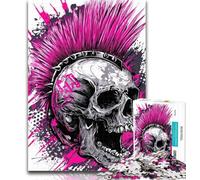 Adult Jigsaw Heavy Metal Skull 1000 Pieces Jigsaw Puzzle for Adults& Teens,Toys Educational Games Stress Relieving Unique Home Decor And Gifts 50x75cm