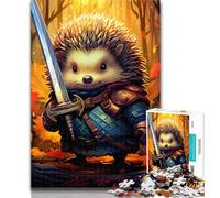 Adult Jigsaw Hedgehog Warrior 1000 Piece Jigsaw Puzzles for Adults Gifts,Toys Educational Games Stress Relieving Wishlist with Santa Claus 26x38cm