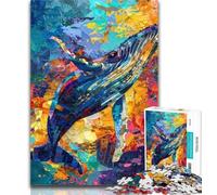 Adult Jigsaw Humpback Whale 1000 Piece Jigsaw Puzzle for Adults Teens,Toys Educational Games Stress Relieving Parent-child Interaction 26x38cm