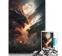 Adult Jigsaw Ice And Fire Dragon 1000 Piece Jigsaw Puzzle for Adults Teens,Toys Educational Games Stress Relieving Great Gifts And Toys 26x38cm