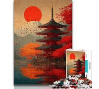 Adult Jigsaw Japanese Style Temple 1000 Piece Jigsaw Puzzle for Adults Teens,Toys Educational Games Stress Relieving Parent-child Interaction 26x38cm