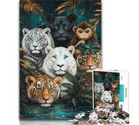 Adult Jigsaw Jungle Animals 1000 Pieces Jigsaw Puzzle for Adults& Teens,Toys Educational Games Stress Relieving Unique Home Decor And Gifts 50x75cm