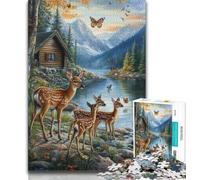 Adult Jigsaw Jungle Deer 1000 Piece Jigsaw Puzzles for Adults Gifts,Educational Games Home Decoration Artists Collection, Fine Art (50x75cm)