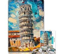Adult Jigsaw Leaning Tower of Pisa 1000 Pieces Jigsaw Puzzle For Adults Teens,for Age 14+ Impossible Game Best Gift for Adults And Teenagers 50x75cm