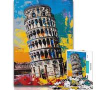 Adult Jigsaw Leaning Tower of Pisa 1000 Pieces Jigsaw Puzzles for Adults And Teens,Train Your Brain And Hands Gifts for Friends And Family 26x38cm
