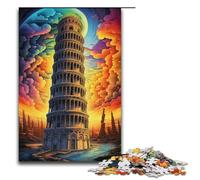 Adult Jigsaw Leaning Tower of Pisa Italy 1000 Piece Puzzle Paper Puzzle for Adults & Kids Age 14 Up Educational Toy 1000PCS(38x26cm)
