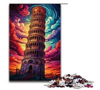 Adult Jigsaw Leaning Tower of Pisa Italy 1000 Piece Puzzle Wooden Puzzle for Adults & Kids Age 14 Up Educational Toy 1000PCS(75x50cm)