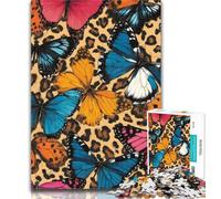 Adult Jigsaw Leopard Butterfly Jigsaws Puzzles 1000 Pieces for Adults Gifts,Brain Teaser Game Wall Decoration Unique Birthday And Xmas Gifts 26x38cm