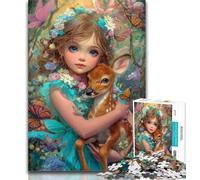 Adult Jigsaw Little Girl And Baby Deer Adult Jigsaws 1000 Pieces Difficult,Toys Educational Games Stress Relieving Wishlist with Santa Claus 26x38cm