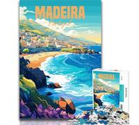 Adult Jigsaw Madeira Portugal Coast 1000 Piece Jigsaw Puzzles for Teenagers Gifts,Educational Game Challenge Toy for Women And Men 26x38cm