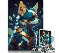Adult Jigsaw Magic Realism Corgi Dog 1000 Piece Jigsaw Puzzles for Adults Gifts,Toys Educational Games Stress Relieving Wishlist with Santa Claus (38x26cm)