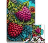 Adult Jigsaw Magnificent Rasberry Jigsaw Puzzles for Adults 1000,Family Game Stress Reliever Difficult Challenge Secret Santa Gifts 26x38cm