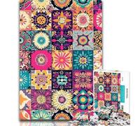 Adult Jigsaw Mandala Flower Collage Jigsaw Puzzles for Adults 1000 Pieces,Toys Educational Games Stress Relieving Great Gifts And Toys 26x38cm