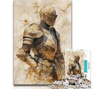 Adult Jigsaw Medieval Knights 1000 Piece Jigsaw Puzzle for Adults And Teenagers,for Educational Game Challenge Toy Artists Collection, Fine Art 50x75cm